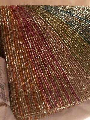 Bag gold multi coloured Hand beaded bag by assessorize BNWT BEAUTIFUL . - Image 1 of 4