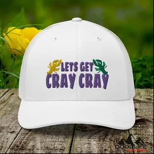 Mardi Gras Crayfish Crawdad Fishing Trucker Hat for Men Women - Picture 1 of 23