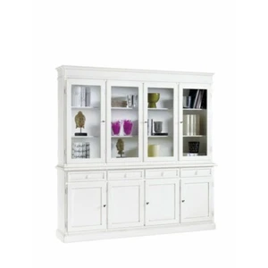 VETRINA CRISTALLIERA DISPENSA 4 PORTE BIANCO OPACO ARTE POVERA 205X42X205H - Zdjęcie 1 z 4