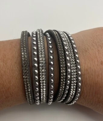 Pulsera envolvente de diamantes de imitación para dama Slaker pulsera de moda Foto 1 de 4