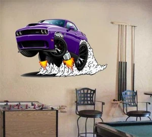 Challenger SRT Hellcat WILD RIDES Car-toon Wall Art Graphic Sticker - Picture 1 of 12