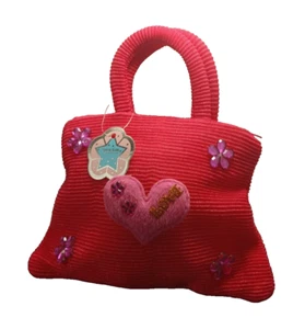 NEW Little Girls Red Fabric Purse Sparkly Love Hearts  📅✝️⛪🥚 - Picture 1 of 3