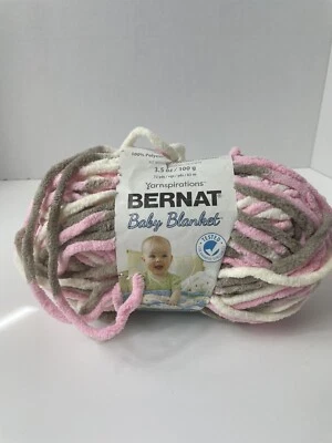Bernat Baby Blanket Yarn Super Bulky 6 Little Petunias 1 Skein Chenille So Soft - Image 1 of 4
