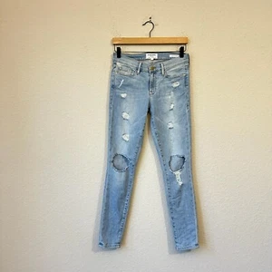 FRAME DENIM Distressed Le Skinny de Jeanne Jeans in Nowita Wash Sz 28 W9239 - Picture 1 of 13