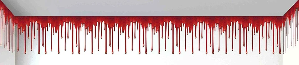 100 pies. Decoración de borde de pared de sangre que gotea decoración interior exterior casa embrujada Foto 1 de 1