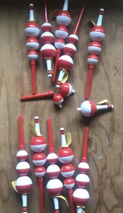 FISHING BOBBERS PUT-N-TAKE USA. VINTAGE NOS NEW UNUSED 11 ORIGINAL  BOX 4 PCS EA - Picture 1 of 12