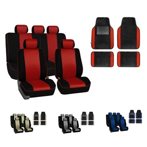 Car Seat Covers Edgy Piping w/ Carpet Floor Mats  - Bild 1 von 17
