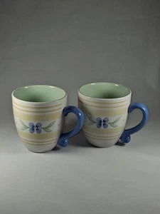 2 PFALTZGRAFF SUMMER BREEZE COFFEE  MUGS  4 1/2" TALL MADE IN THAILAND - Picture 1 of 10
