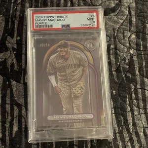 2024 POP 2👈MANNY MACHADO⚾️TOPPS TRIBUTE #4 PURPLE PARALLEL(#45/50)PSA 9👈RARE ! - Picture 1 of 3