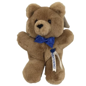 Oso de peluche Dakin Heart Throb de colección 10" arco corazón azul felicitaciones 1985 con etiqueta - Imagen 1 de 10