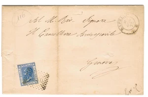 KÖNIGREICH ITALIEN - Ziffernstempel 1850 RAPALLO auf Brief von S. MARIA nach GENUA - Bild 1 von 4