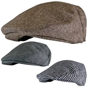 Casquette plate traditionnelle à carreaux en laine mélangée pour homme - Imagen 1 de 10