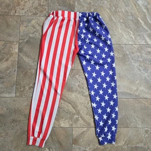 American Flag Joggers Patriotic USA Pride Stars Stripes Mens Medium - Picture 1 of 9