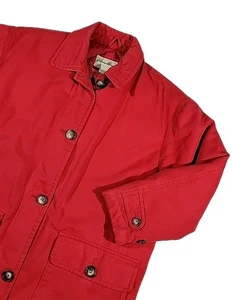 Roter Canvas Chore Mantel Scheunenjacke Damen klein Eddie Bauer Gänsedaunen gesteppt - Bild 1 von 15
