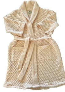 Kashwere Morgenmantel hellrosa Korbgeflecht Design 2 Taschen kuschelig bequem - Bild 1 von 5