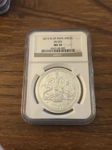 2014 IS Of Man Angel Silver MS70 NGC Angel 1oz Silver, FREE SHIPPING - Picture 1 of 2