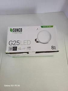 Sunco 8 Pack G25 LED Light Bulbs, 8 Count (Pack of 1), 2700k Soft White - Picture 1 of 5
