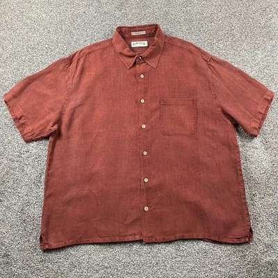 Orvis Shirt Men XXL Red Button Up Organic Hemp Short Sleeve Hiking Outdoors Camp - Image 1 of 4