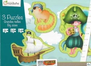 SCATOLA 3 PUZZLE BIG SIZE, AVENUE MANDARINE, PEZZI 21, 23, 24 (ANNI 4+) PIRATI - Imagen 1 de 1
