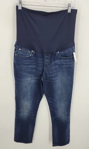 Gap Maternity Jeans Womens 31R Girlfriend Dar Wash Tapered Fit Blue Denim NWT - Picture 1 of 10