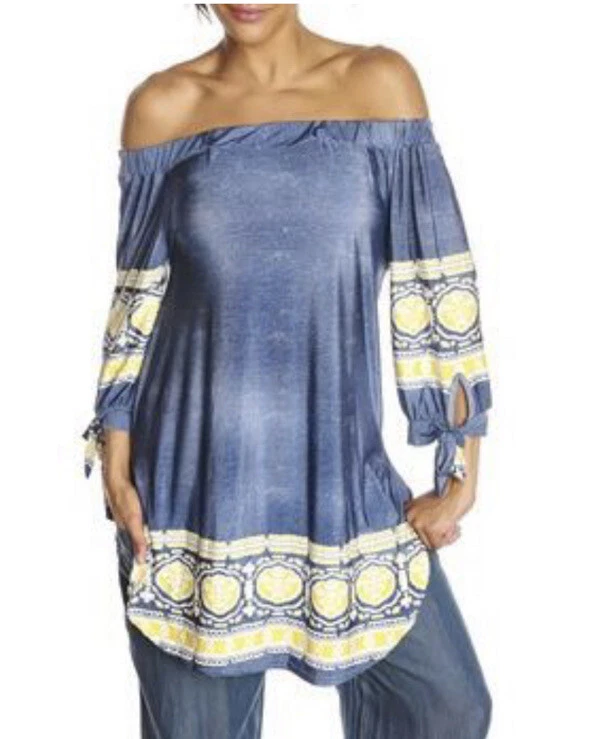 Tunique  BANDIDA 🇫🇷 femme Plage Été New Bleu Jaune T 36 Cache Maillot De Bain - Photo 1/1