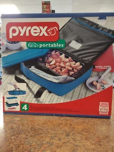 ¡¡NUEVO!! Pyrex Portátiles 4 Piezas 7x11 Aislado Portador de Alimentos Plato Paquete Caliente - Imagen 1 de 3