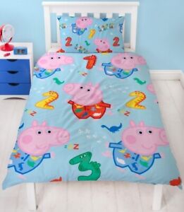 Single Bed George Pig Counting Numbers Duvet Cover Set Character Bedding