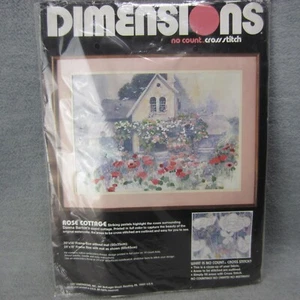 Dimensions Cross Stitch Kit ROSE COTTAGE 20X14 Pastels - Picture 1 of 8