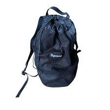 Supreme Unisex Backpack Soft Black Mesh Cordova Adjustable Drawstring 2015 SS