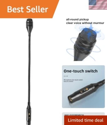 DJ Gooseneck Mic XLR Plastic 18" Flexible Switch Portable Singing Streaming - Image 1 of 4