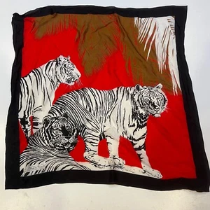 Scarf Vtg Gant Gaither For Baar & Beards 100% Silk Tiger Print 31 x 31 in - Picture 1 of 4