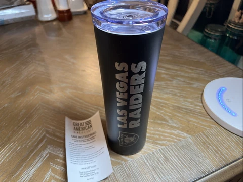 Las Vegas Raiders travel mug tumbler stainless NFL 18 oz new hot cold insulated Cover