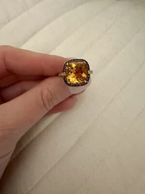 Anel de ouro amarelo citrino tamanho 7 - Imagem 1 de 3