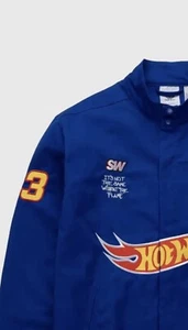Blue Hot-Wheels WOTHERSPOON X Mens Bomber Jacket Size S Sold out - Picture 1 of 21