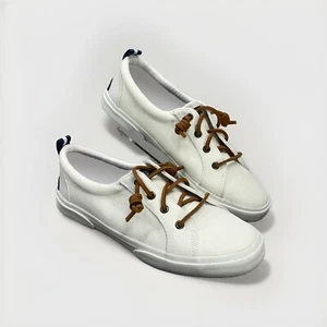 Women’s Sperry Platform Classic Boat Shoe Canvas White with Leather Laces - Picture 1 of 23