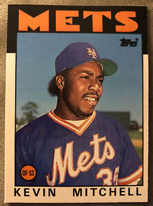 1986 Topps Traded Kevin Mitchell Baseball Card Mets Rookie (RC) #74T Mid-Grade
