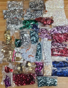 Huge Lot of Bulk Loose Sequins Assorted Colors Shapes & Sizes Sewing Crafts - Picture 1 of 4