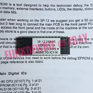Emu SP12 v1.8 Debug Diagnostic Test Firmware EPROM KIT and reference guide SP-12 - Picture 1 of 3