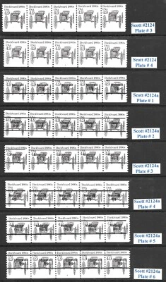 Scott # 2124-2124a 4.9c Buckboard PNC5s, Complete SET of 8, QUALITY! Cat- $9.30 - Image 1 of 3