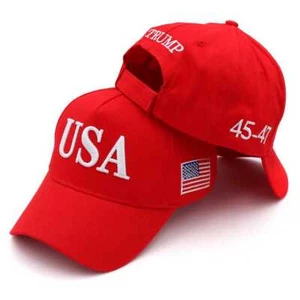 2024 USA 45-47 Flag Embroidered MAGA Trump Campaign Hat Adjustable Baseball Cap - Picture 1 of 7