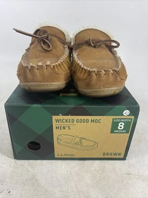 LL Bean Wicked Good Moc Deerskin Lined Size 8 M, Brown  - Image 1 of 4