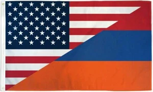 Bandiera dell'amicizia armena americana 3x5 piedi combinazione Armenia USA America 100D - Foto 1 di 2