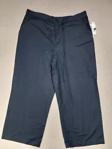NWT~$30~CROFT & BARROW  Women's Size 16 Capri Black Wide Leg  LINEN / COTTON - Picture 1 of 7