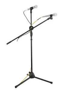 Rockville GIGSTAND DUAL Microphone Stand with (2) Mic Clips and Detachable Boom - Picture 1 of 12