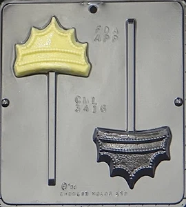 NEW 2 Cavity PLAIN CROWN Chocolate Candy Fondant Plaster Clay Lolly Mold - Picture 1 of 1