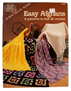 American School of Needlework - Easy Afghans 4 Patterns to knit & Crochet #6006 - Picture 1 of 4