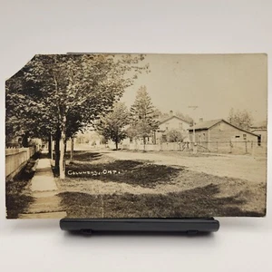 Postal con foto real de 1910 RPPC Cumbs Ontario Canadá Street View - Imagen 1 de 2