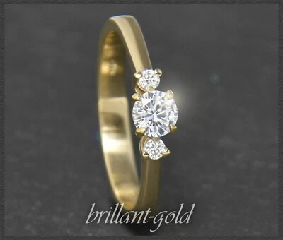 Diamant Damen Ring aus 585 Gold mit 0,34ct, River E, VS; 14 Karat Gelbgold, NEU! - Bild 1 von 4