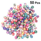  50 Pcs Charm Beads for Jewelry Making Mini Round Polymer Clay