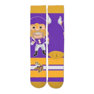 NEW! Minnesota Vikings Mascot Skol NFL Mens One Size Crew Socks Stocking Stuffer - Picture 1 of 1